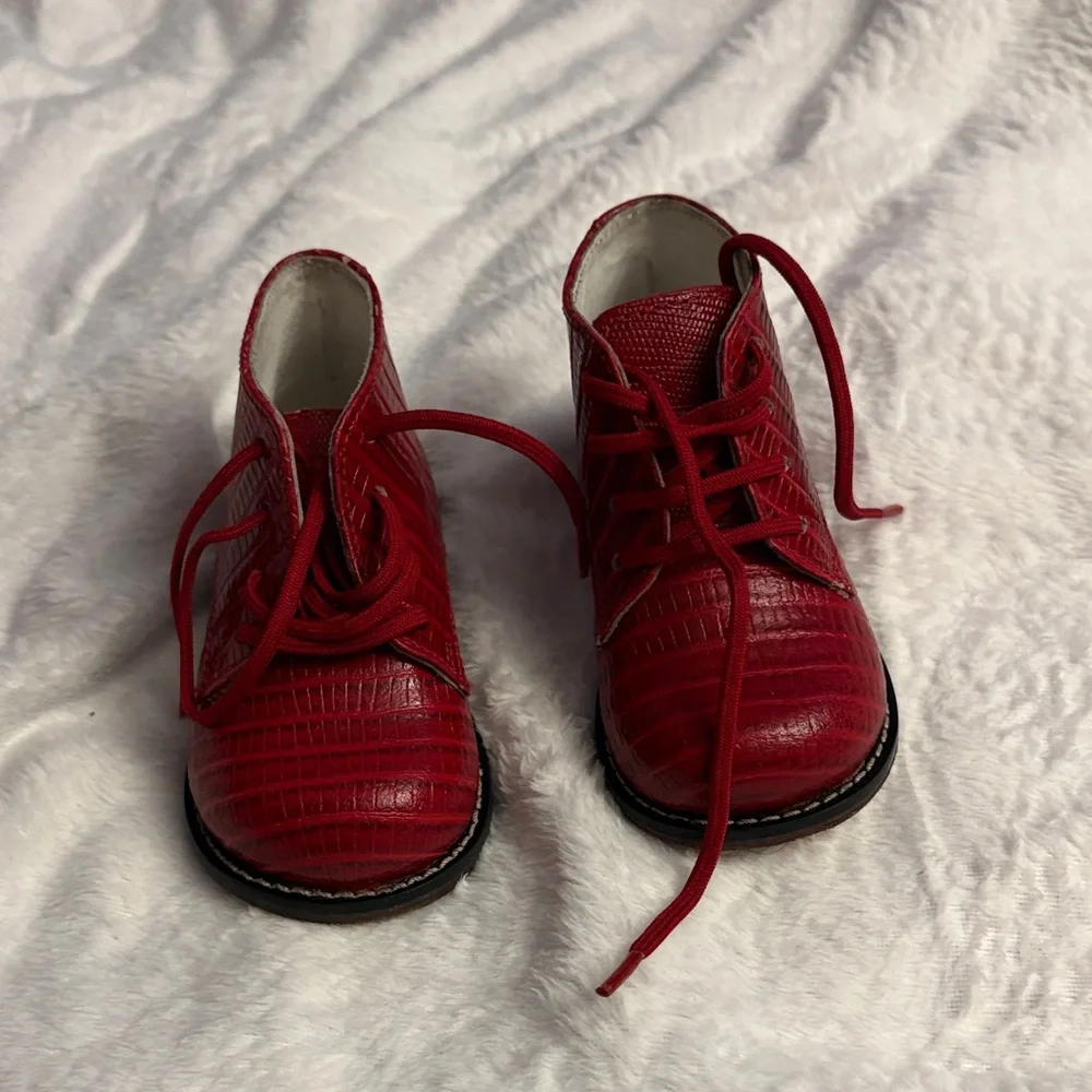 Chic Red Kids Dress Shoes